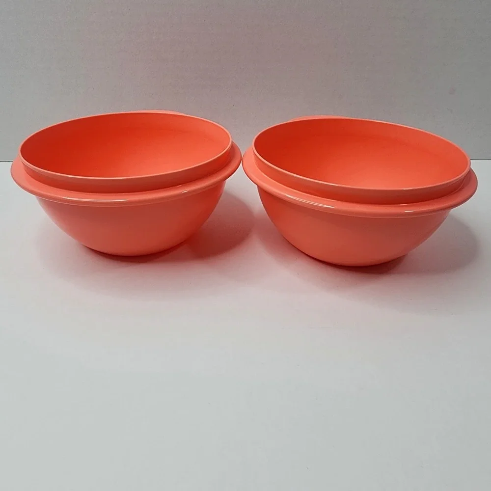 2 Tupperware Thatsa Bowls Extra Mini 2 1/2 Cups New 6809B-3 Coral Pink New